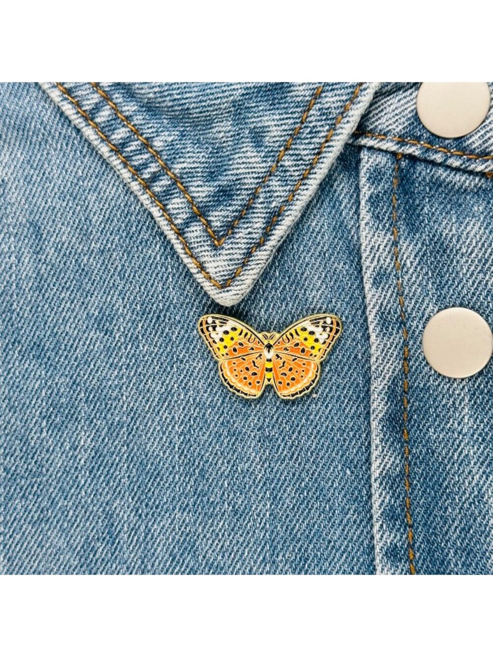 🦋Butterfly Pin Badge Creative Enamel Brooch Insect Brooch Lapel Alloy Orange Oz
